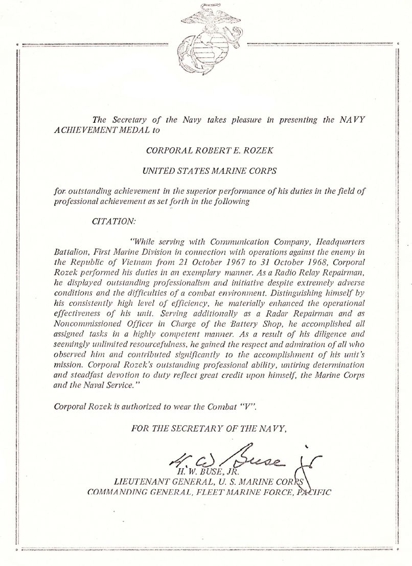 Navy And Marine Corps Achievement Medal With Valor Citations