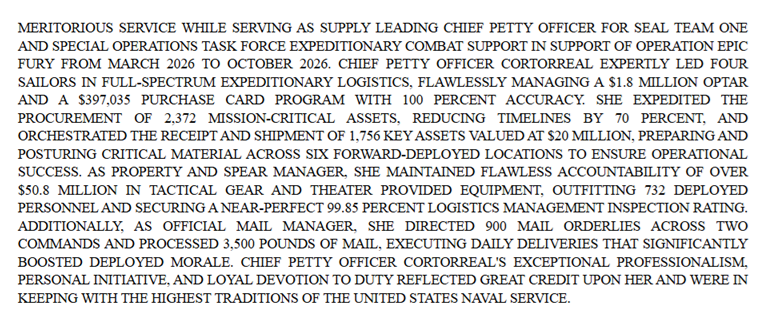 Navy Award of the Week