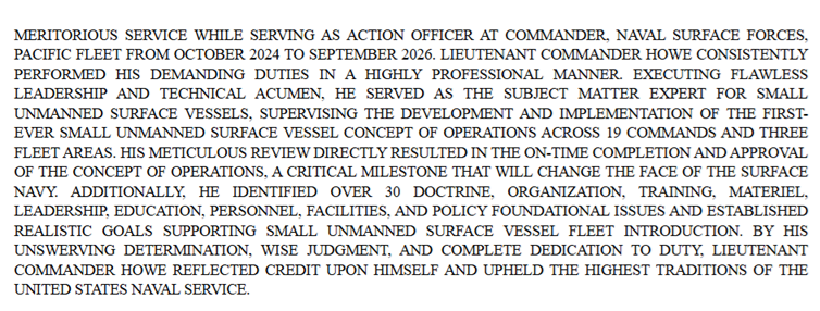 Navy Award of the Week