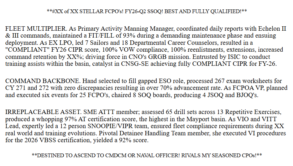 Navy Eval of the Week
